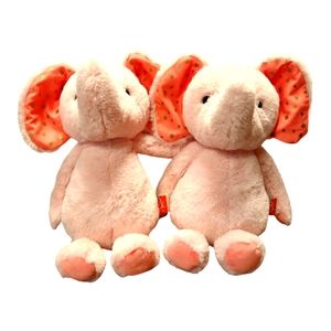 Pink Stuffed Plush Elephant Animal Toy B Softies Bundle